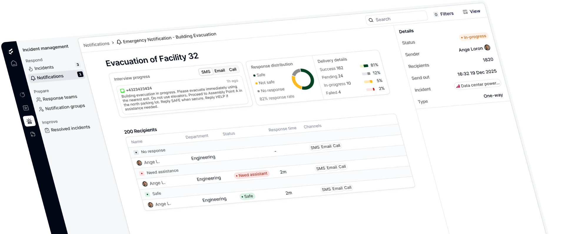 Mass Notification Platform Interface